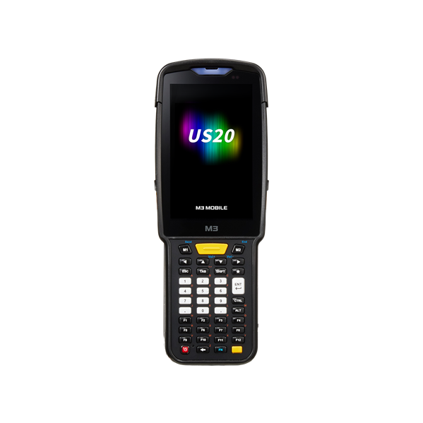 Терминал сбора данных M3 Mobile US20W Android 10.0 GMS, WVGA, WiFi, SE4770 2D Imager (Straight Shooter/0° Scan), Rear Camera, BT, GPS, NFC(HF), 4G/64G, 42-Key, Extende Battery is included and Bullet Proof Film, Hand Strap