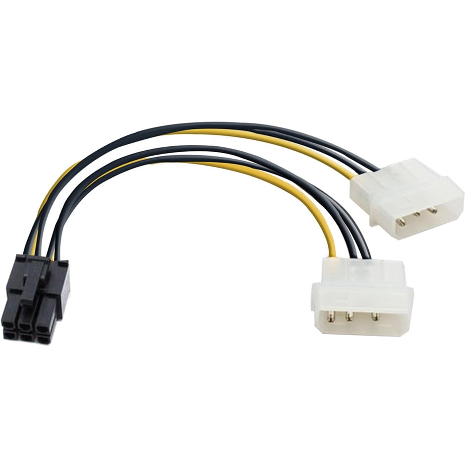 Переходник питания PCI-Express 6pin (от 2х разъемов Molex (IDE) блока питания), 15 см ExeGate EX138937RUS