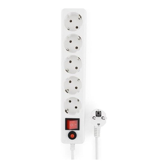 Сетевой фильтр Гарнизон ECL-5-W-1.4, 5 р, 10А, 1.4 м, ур.защиты 4, белый, пакет