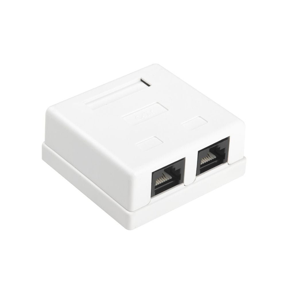 Розетка компьютерная Hyperline, 2x RJ45, кат. 6, неэкр., 26х62,3 мм (ВхШ), белый, (SB1-2-8P8C-C6-WH)