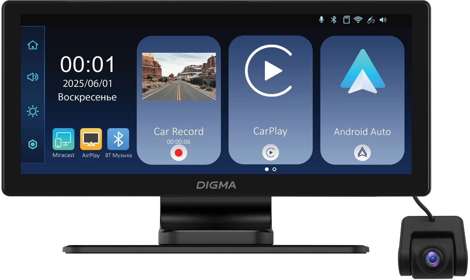 Автомобильный монитор Digma Smart Play 1200 Dual 8.9" 600x1024