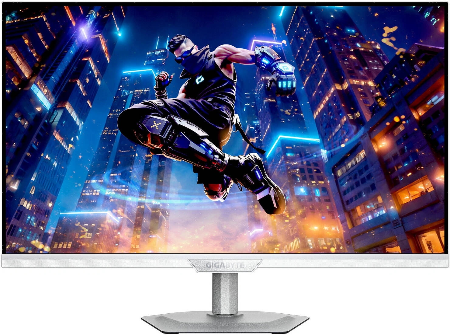 Монитор 27" Gigabyte M27UP ICE IPS 3840x2160, 160 Гц, 1 мс (GtG), 16:9, 350 кд/м², 2xHDMI 2.1, DP 1.4, USB-C (18 Вт), USB Hub (4x USB 3.2), 3.5 Jack, DisplayHDR 400, FreeSync Premium, G-Sync Compatible, динамики (2x5 Вт), VESA 100x100, белый
