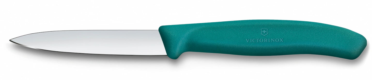 Нож кухонный Victorinox Swiss Classic 6.7604.C1 для чистки овощей и фруктов лезв. 80 мм прямая заточка зеленый