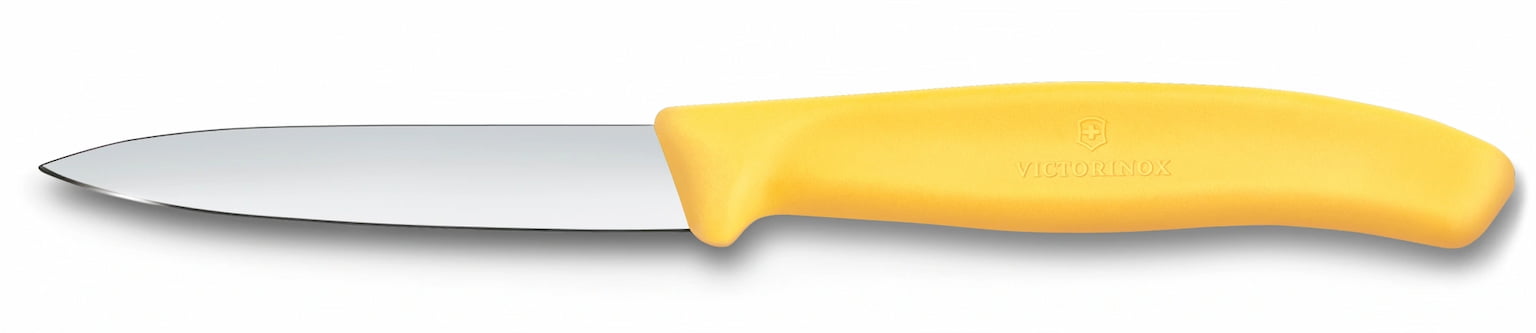 Нож кухонный Victorinox Swiss Classic (6.7608.C1) для чистки овощей и фруктов лезв. 80 мм прямая заточка желтый