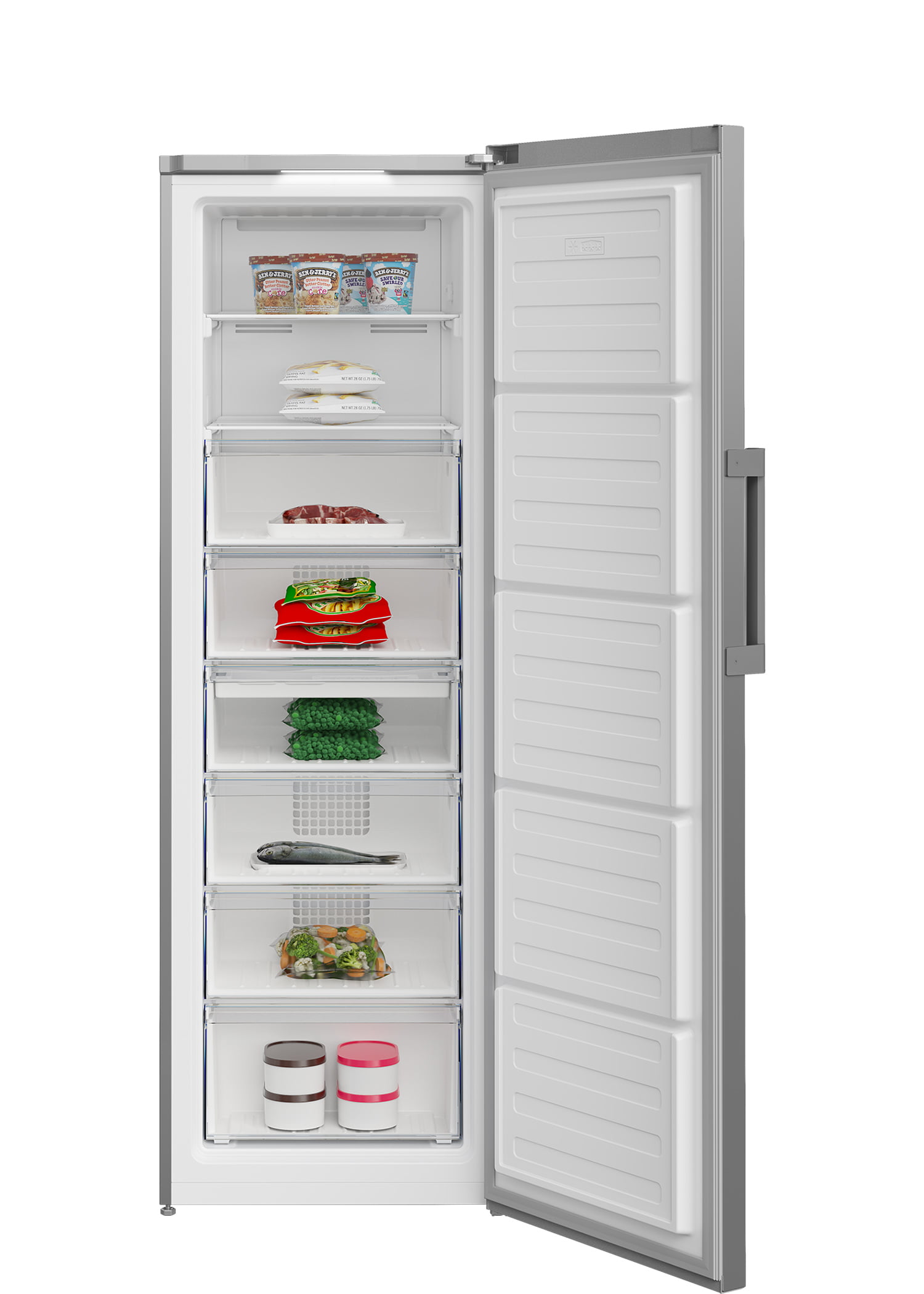 Морозильная камера Beko B3RFNK312S серебристый, 275л, 6 ящиков
