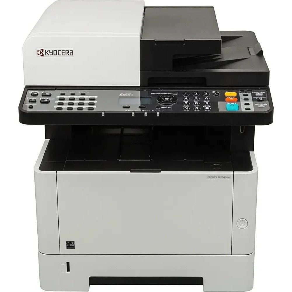 МФУ лазерное Kyocera Ecosys M2040dn (Азия) (1102S33AX0), A4, ч/б, печ. до 40 стр/мин., скан. до 40 стр/мин. (ч/б) 23 стр/мин. (цвет), 1200 x 1200 dpi (печать) 600x600dpi (скан.), USB, RJ-45 (старт.картр. TK-1178)