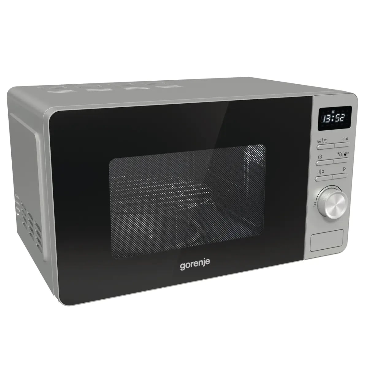 Микроволновая печь Gorenje GRILL MO23A4X нержавеющая сталь, 23 л, 800 Вт, переключатели - кнопки, поворотный механизм
