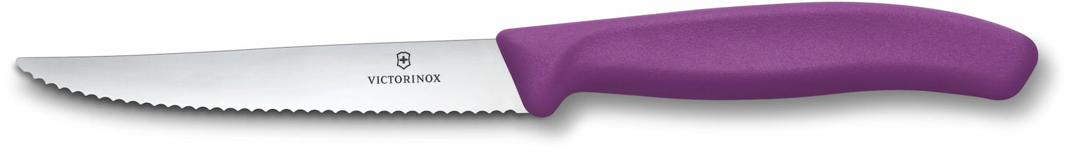 Нож кухонный Victorinox Swiss Classic 6.7235.C1 для стейка/пиццы лезв. 110 мм серрейт. заточка пурпурный