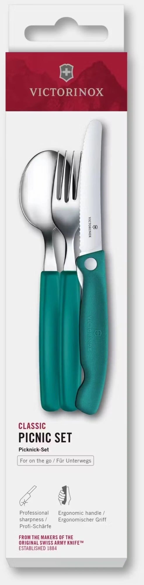 Набор столовых приборов Victorinox Swiss Classic для пикника/офиса набор из 3предм. зеленый (6.7194.3FC1)