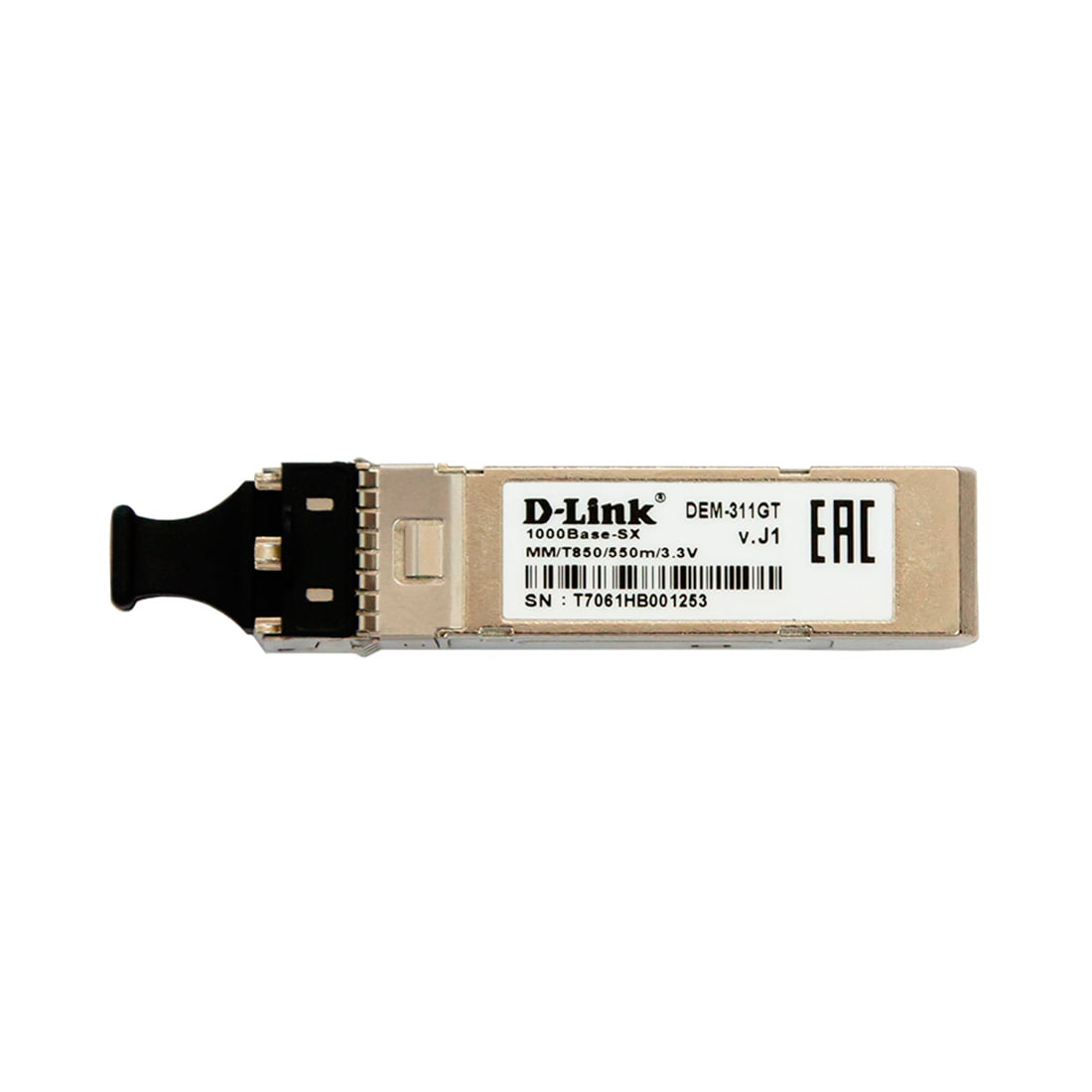 Трансивер D-Link 311GT/A1A SFP-трансивер с 1 портом 1000Base-SX для многомодового оптического кабеля (до 550 м)