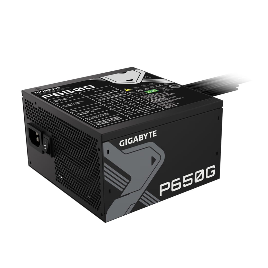 Блок питания GIGABYTE GP-P650G PG5, 650Вт, 80+ Gold, 120мм, немодульный, черный