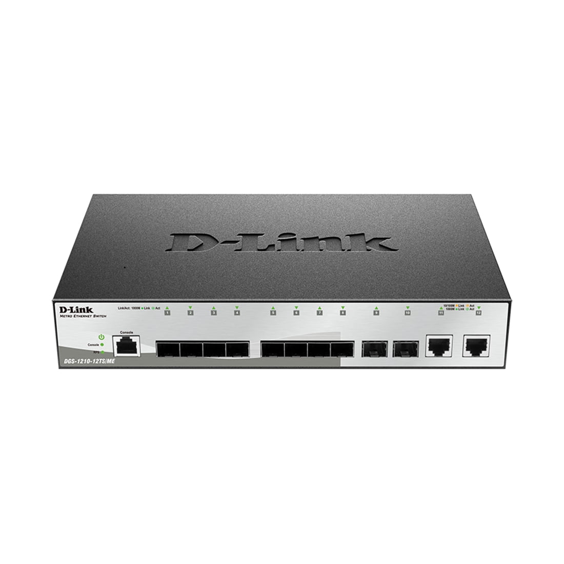 Коммутатор D-Link DGS-1210-12TS/ME Управляемый 2 уровня с 10 портами 1000Base-X SFP и 2 портами 10/100/1000Base-T