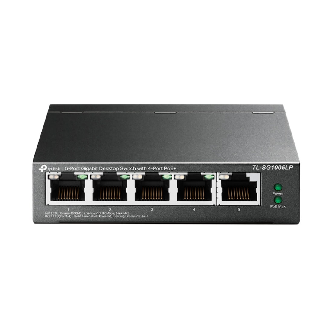 Коммутатор TP-Link TL-SG1005LP, 4×1 Гбит/с PoE+ + 1×1 Гбит/с Uplink, неуправляемый
