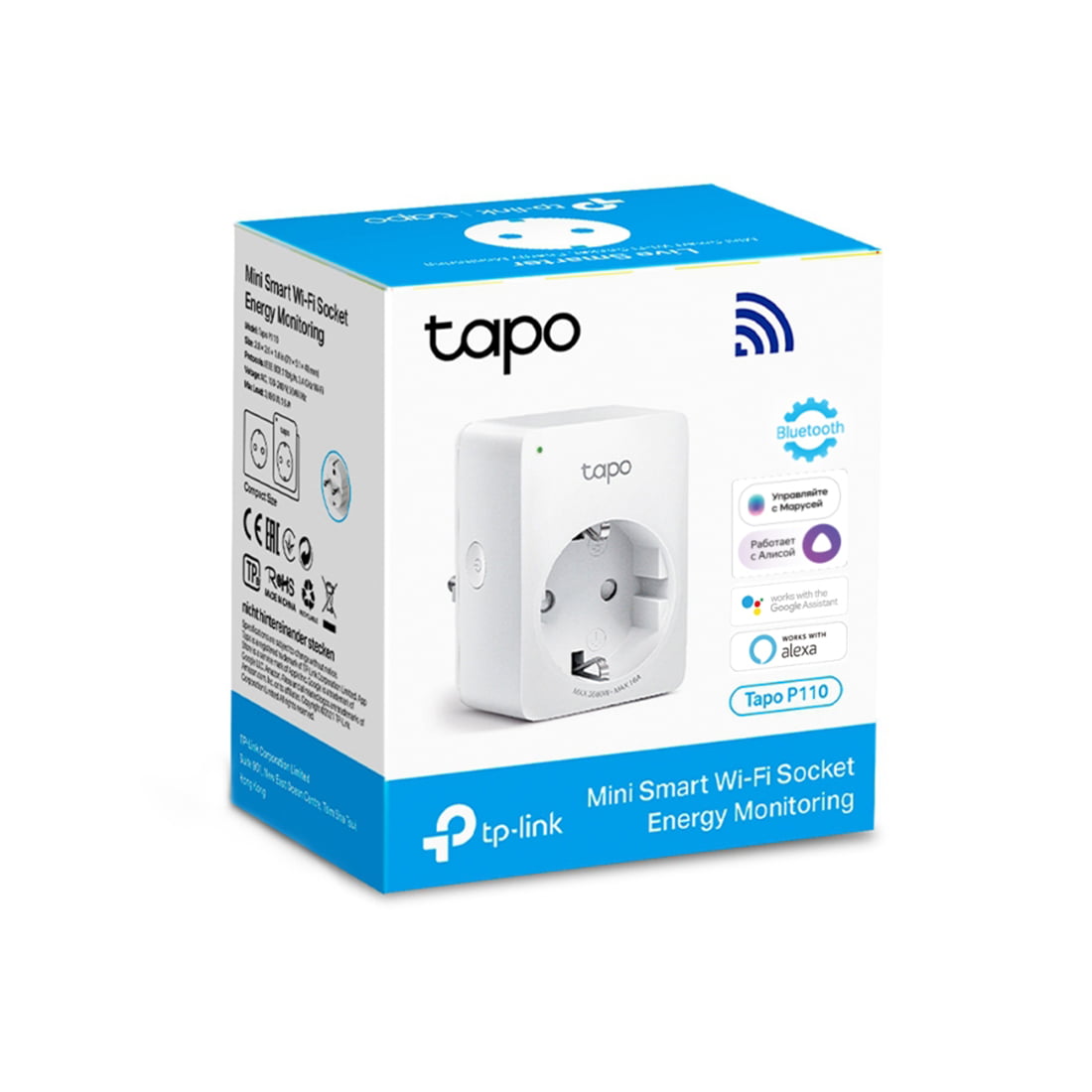 Умная розетка Mini Smart Wi-Fi Socket, Energy MonitoringSPEC: 100-240 V, Max Load 16 A, 50/60 Hz, 2.4 GHz Wi-Fi networkingFEATURE: Amazon Certified for Humans (FFS), Energy Monitoring, Voice Control (works with Amazon Alexa and Google Assistant), Remote Control