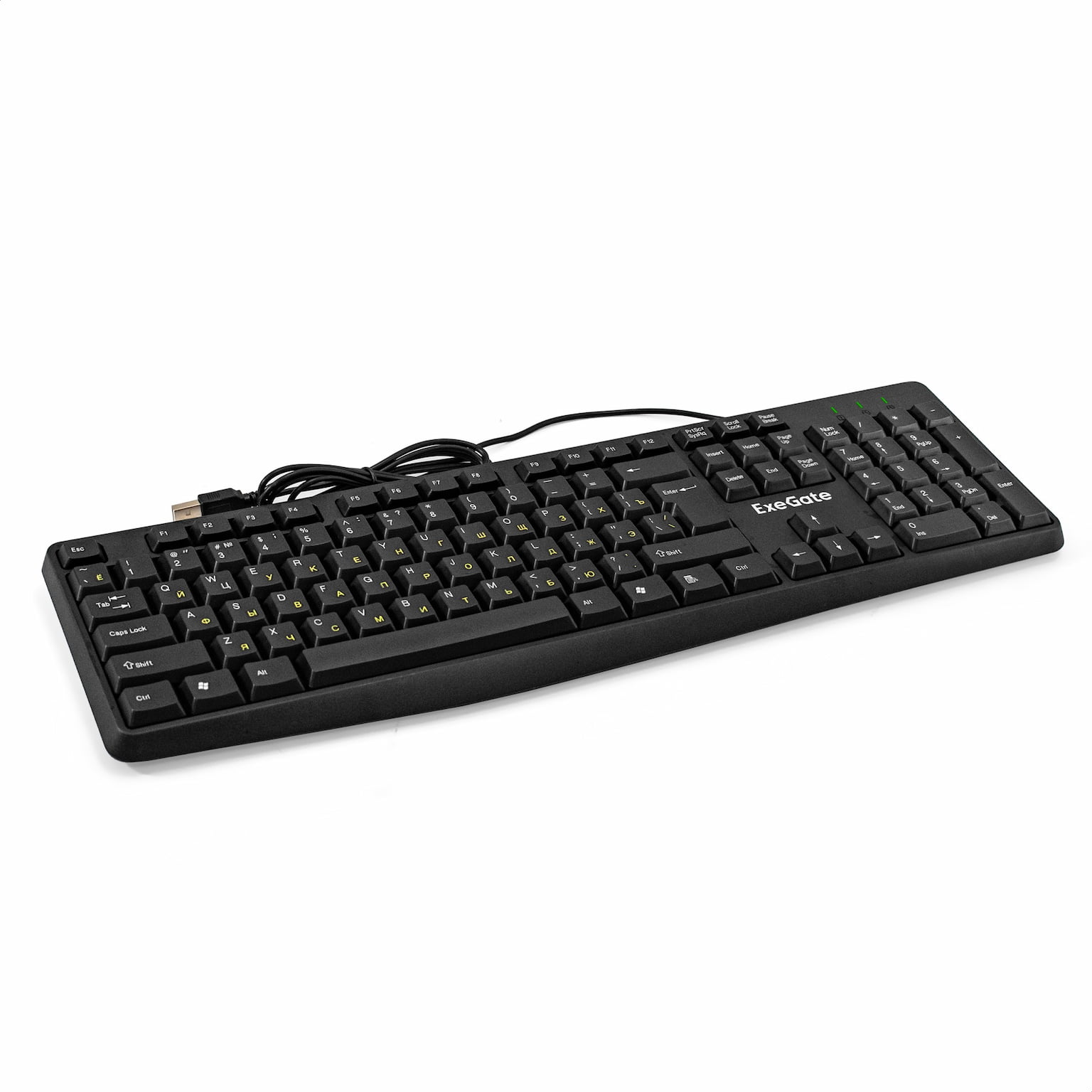 Клавиатура проводная ExeGate EX298364RUS Smart K120 (USB, полноразмерная, влагозащищенная, 104кл., Enter большой, длина кабеля 1,6м, черная, RTL)