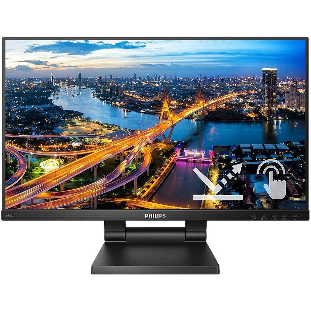 Монитор 23.8" Philips 242B1TC IPS 1920x1080, 75 Гц, 4 мс, 16:9, 250 кд/м², HDMI, DisplayPort, VGA, Adaptive-Sync, сенсорный, черный
