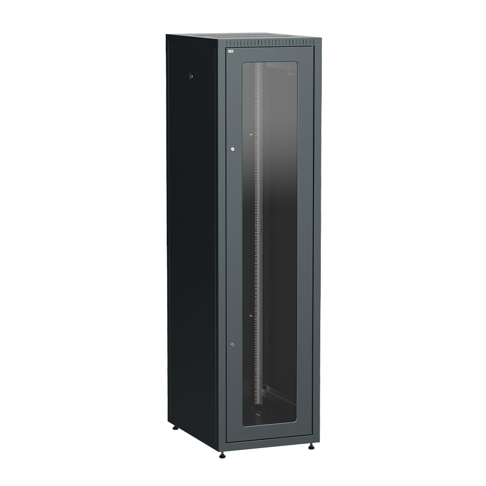 Шкаф LE05-33U68-GM - ITK LINEA E 33U 600х800мм двери 2шт стек. и метал. чер.