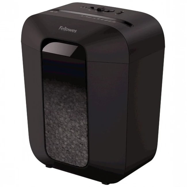 Шредер Fellowes PowerShred LX41 черный (секр.P-4)/перекрестный/8лист./17лтр./скрепки/скобы/пл.карты