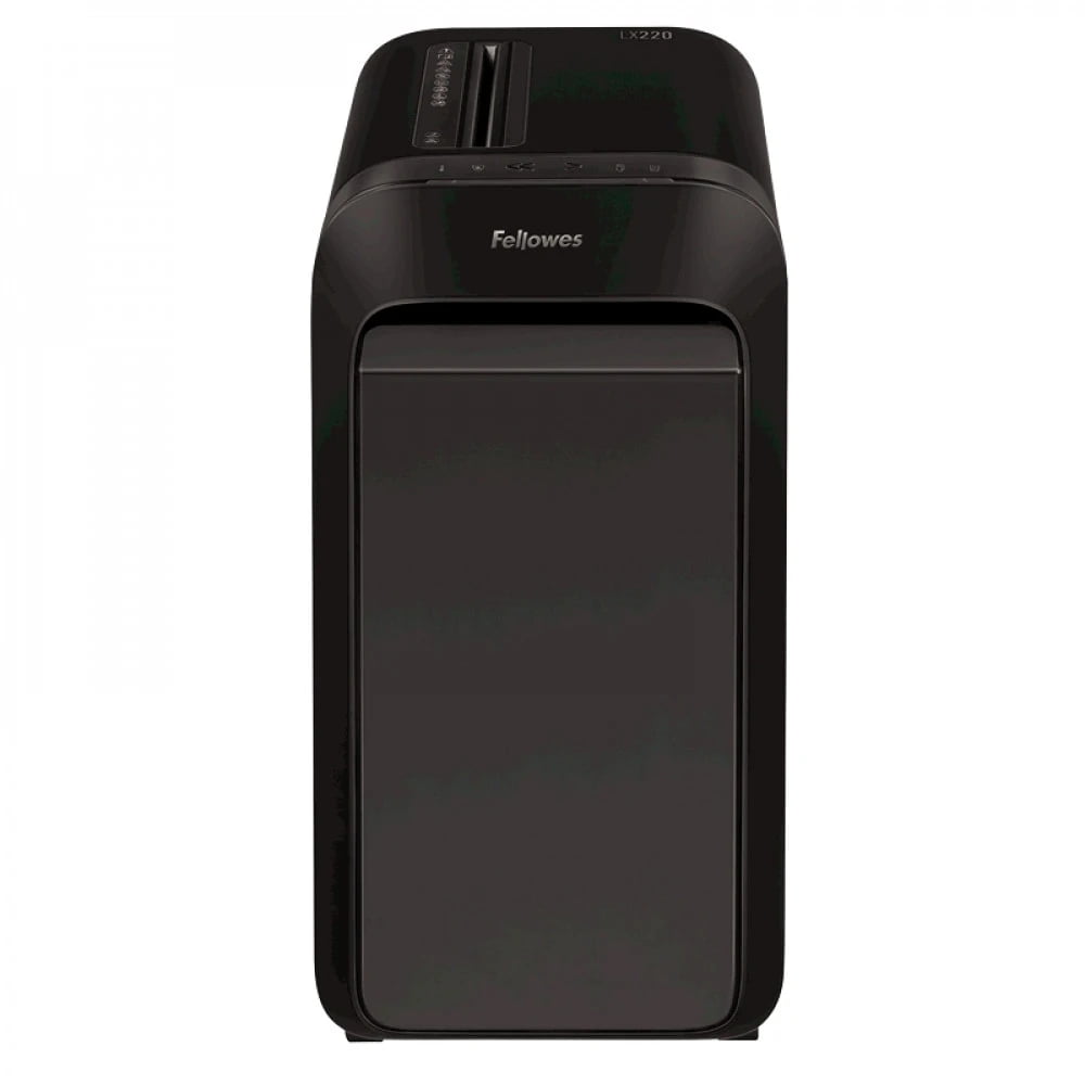 Шредер Fellowes PowerShred LX220 черный (секр.P-4)/перекрестный/20лист./30лтр./скрепки/скобы/пл.карты