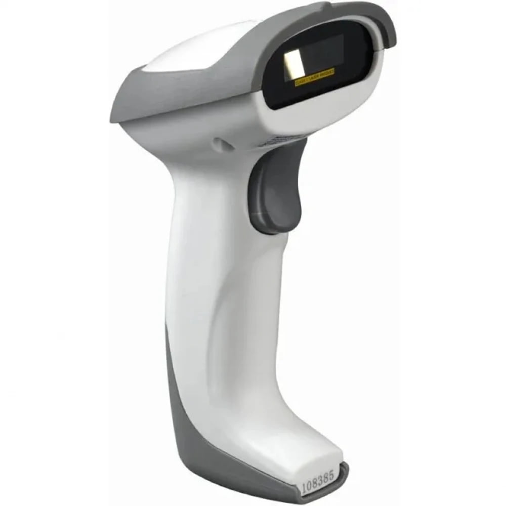 Сканер Mindeo MD2230AT+ белый {Сканер ШК (ручной, лазерный, 3mil, белый) подставка, USB}
