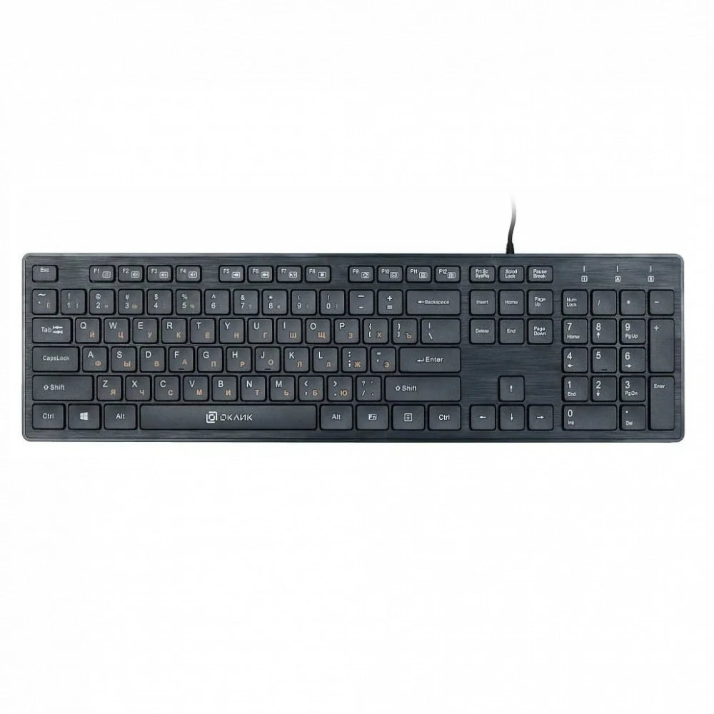 Клавиатура проводная Oklick 520M2U, USB, черный