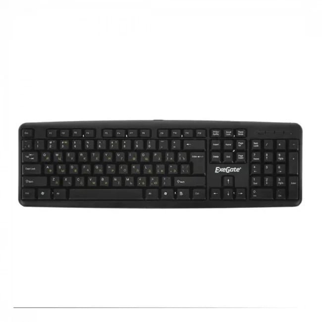 Клавиатура проводная ExeGate Professional Standard LY-331L2 (USB, полноразмерная, влагозащищенная, 104кл., Enter большой, длина кабеля 2,2м, черная, Color Box)