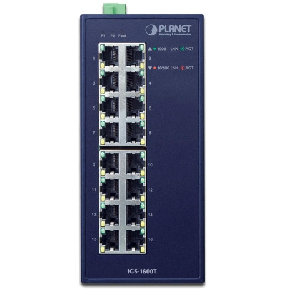 Коммутатор PLANET IGS-1600T, 16×1 Гбит/с, неуправляемый
