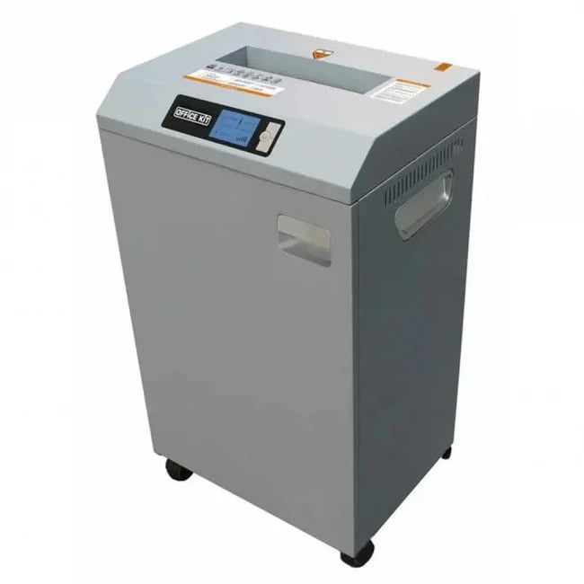 Шредер Office Kit S850 3.9х25 (секр.P-4)/фрагменты/28лист./85лтр./скрепки/скобы/пл.карты/CD