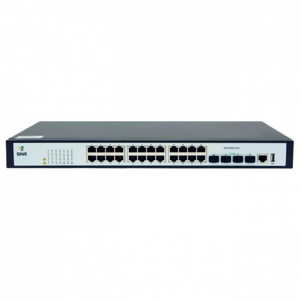 Коммутатор SNR SNR-S2989G-24TX, 24×1 Гбит/с + 4×10 Гбит/с SFP+, управляемый