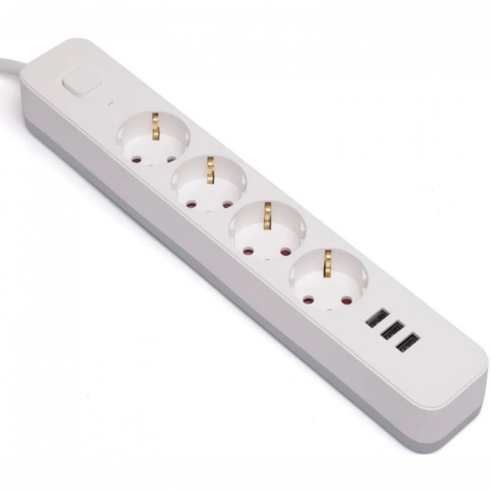 Сетевой фильтр Гарнизон 2.0 Мультипорт EPS-4-U3-W-2, 4 р, 10А, 3xUSB, 2 м, ур.защиты 2+, белый, пакет