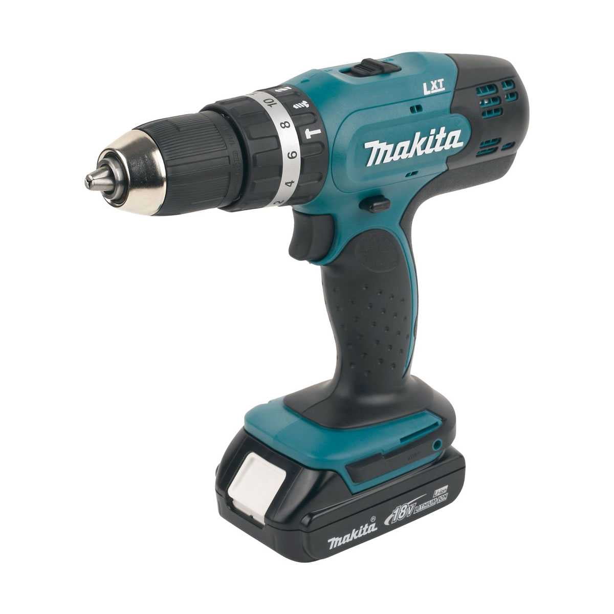 Дрель-шуруповерт Makita DHP453SYE, 18 В, 1.5 Ач, 42 Нм, щеточный