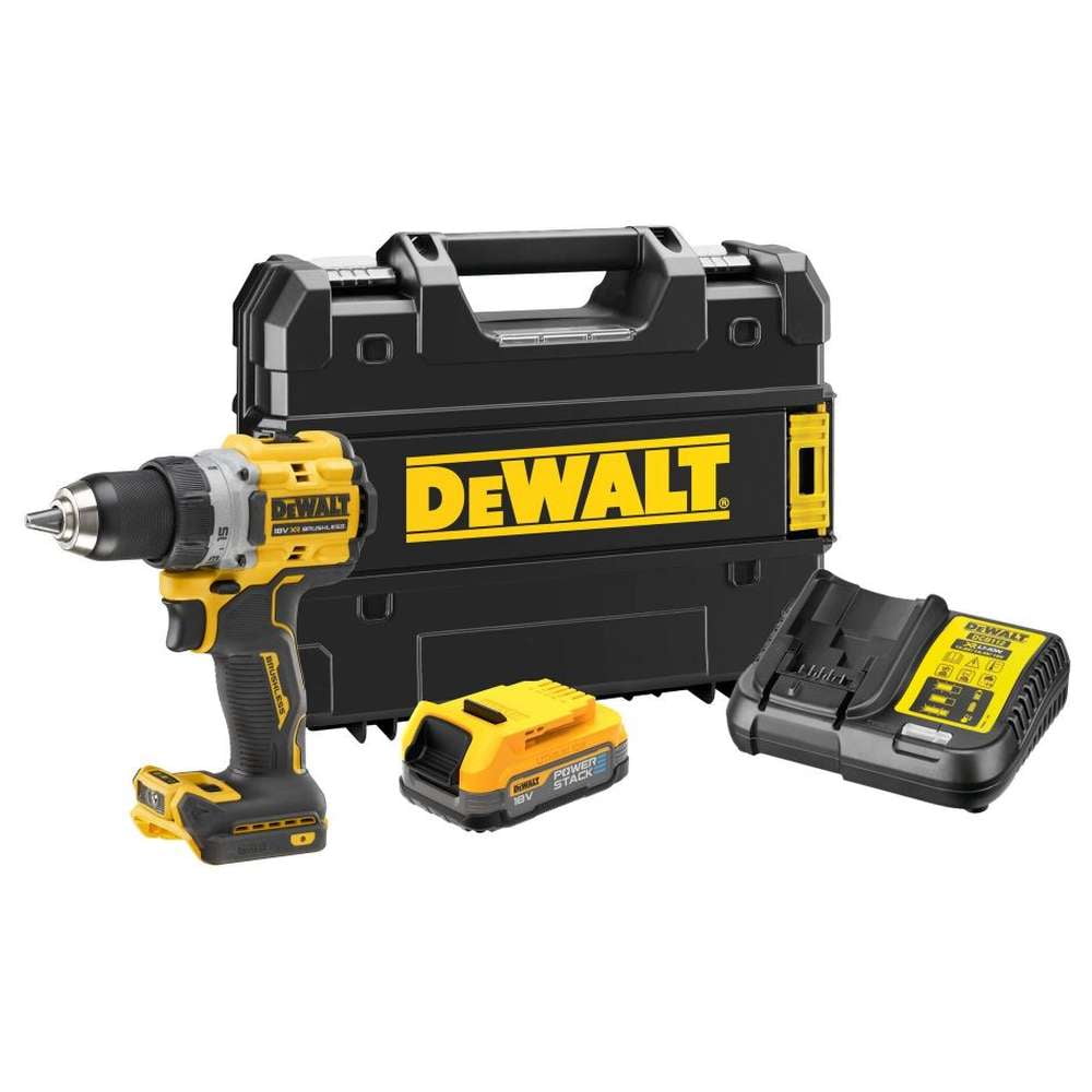 Дрель-шуруповерт DeWalt DCD800E1T-QW, 18 В, 1,7 Ач, 90 Нм, бесщеточный