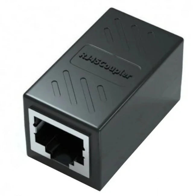 Модуль RJ-45 (F) <->RJ-45(F),FTP, проходной, ABS пластик, черный, cat.5e VCOM CT251S