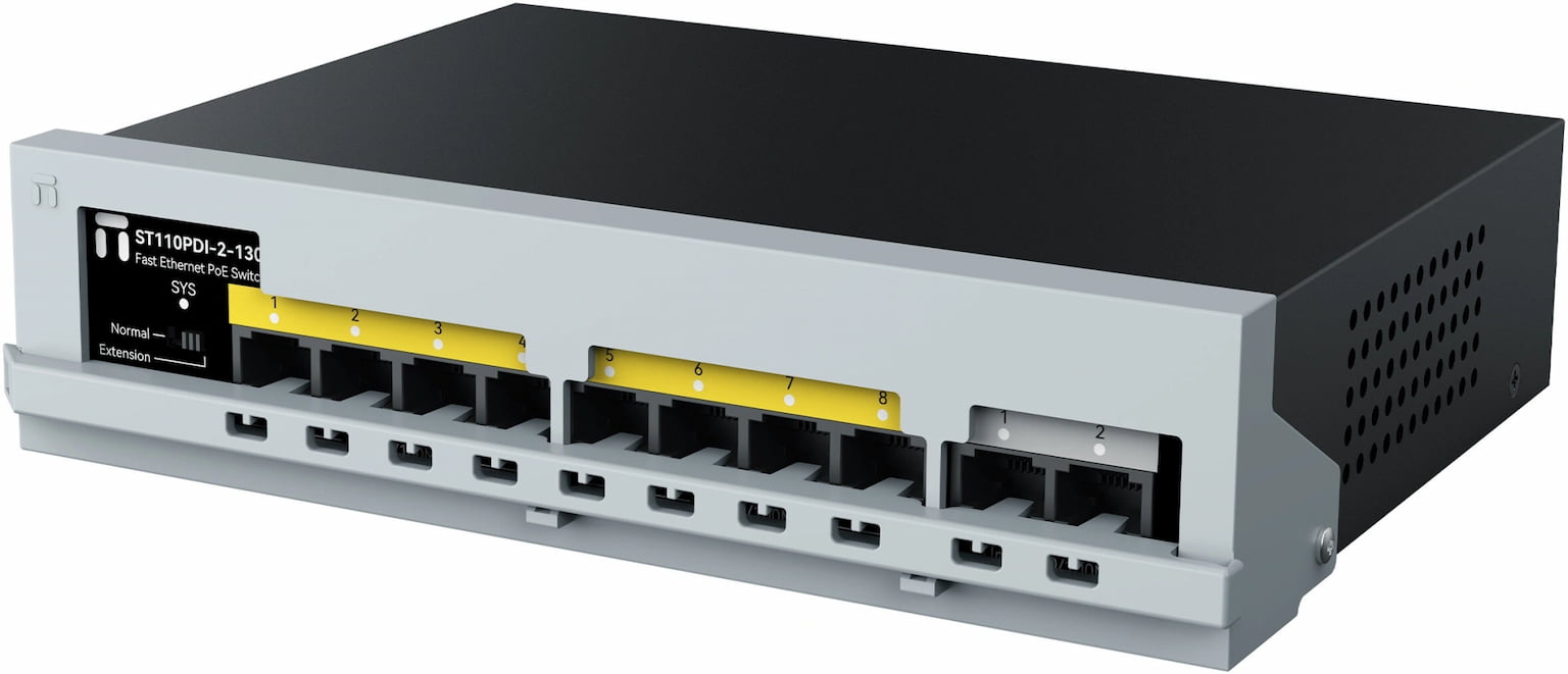 Коммутатор Netis ST110PDI-2-130, 10×100 Мбит/с (8×PoE+), неуправляемый
