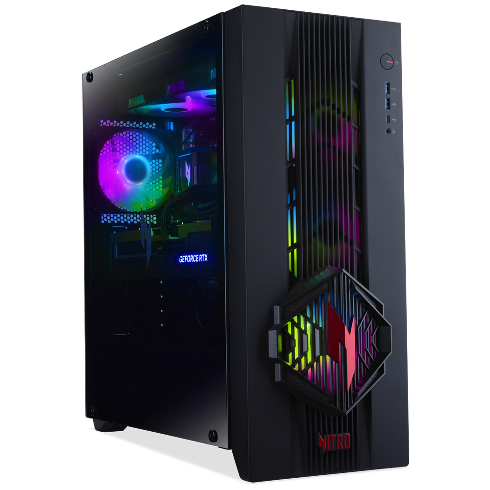 Настольный компьютер Acer Nitro 70 N70X3D-100 AMD Ryzen 7 9800X3D/32Gb/1Tb SSD/RTX5070 12Gb/PSU 1200W/NoOS/Black (DG.E5ACD.007)