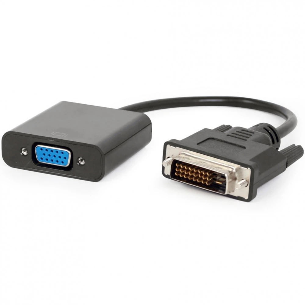 Переходник DVI-D-VGA Cablexpert A-DVID-VGAF-01, 25M/15F, кабеля 0,2м, черный, пакет