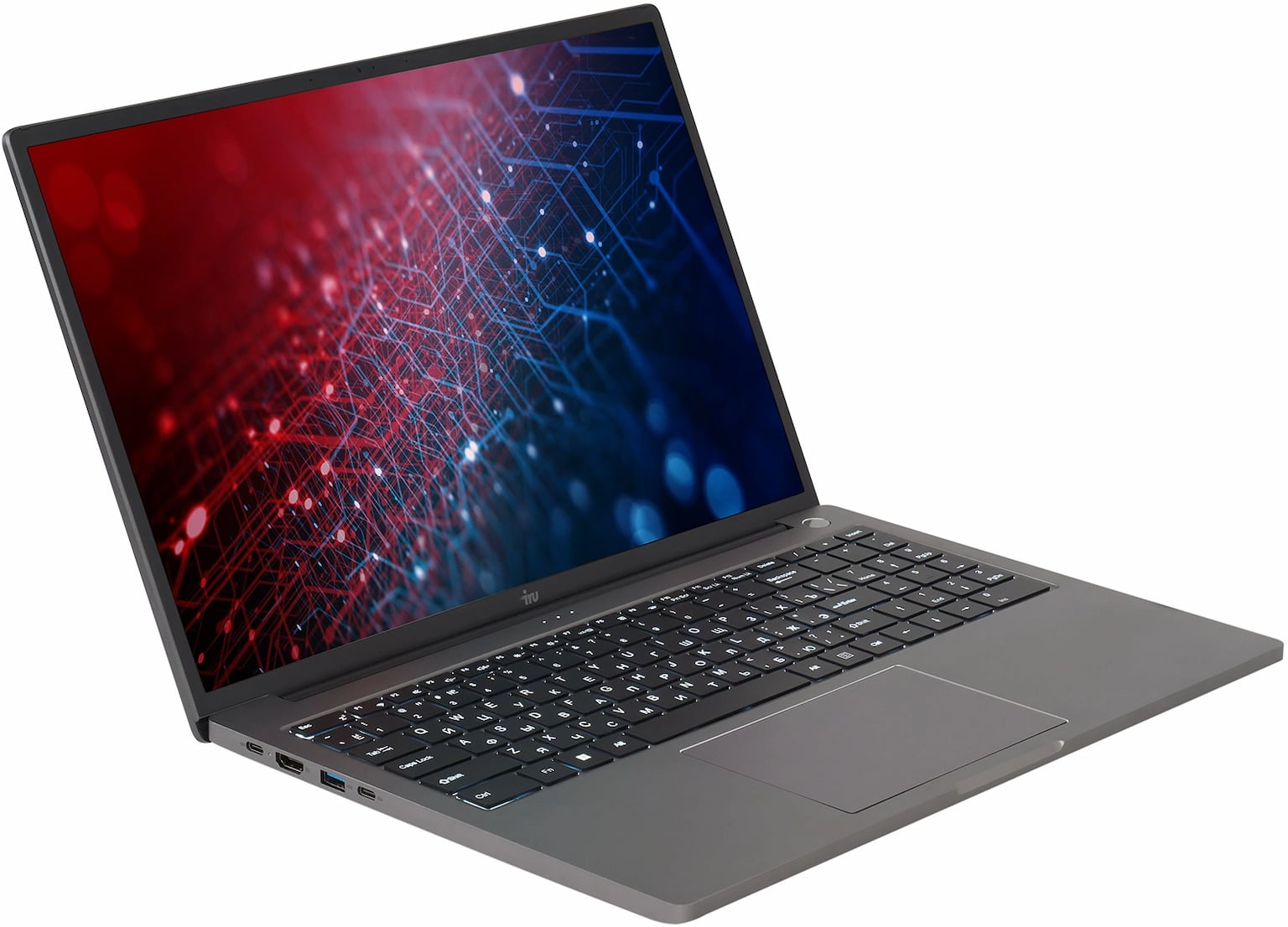 Ноутбук iRU Strato 16ALMR/16"/IPS/Intel Core i5-12450H/16Gb/512Gb/SSD/Intel UHD Graphics/Windows 11 Pro/серебристый/1.79kg