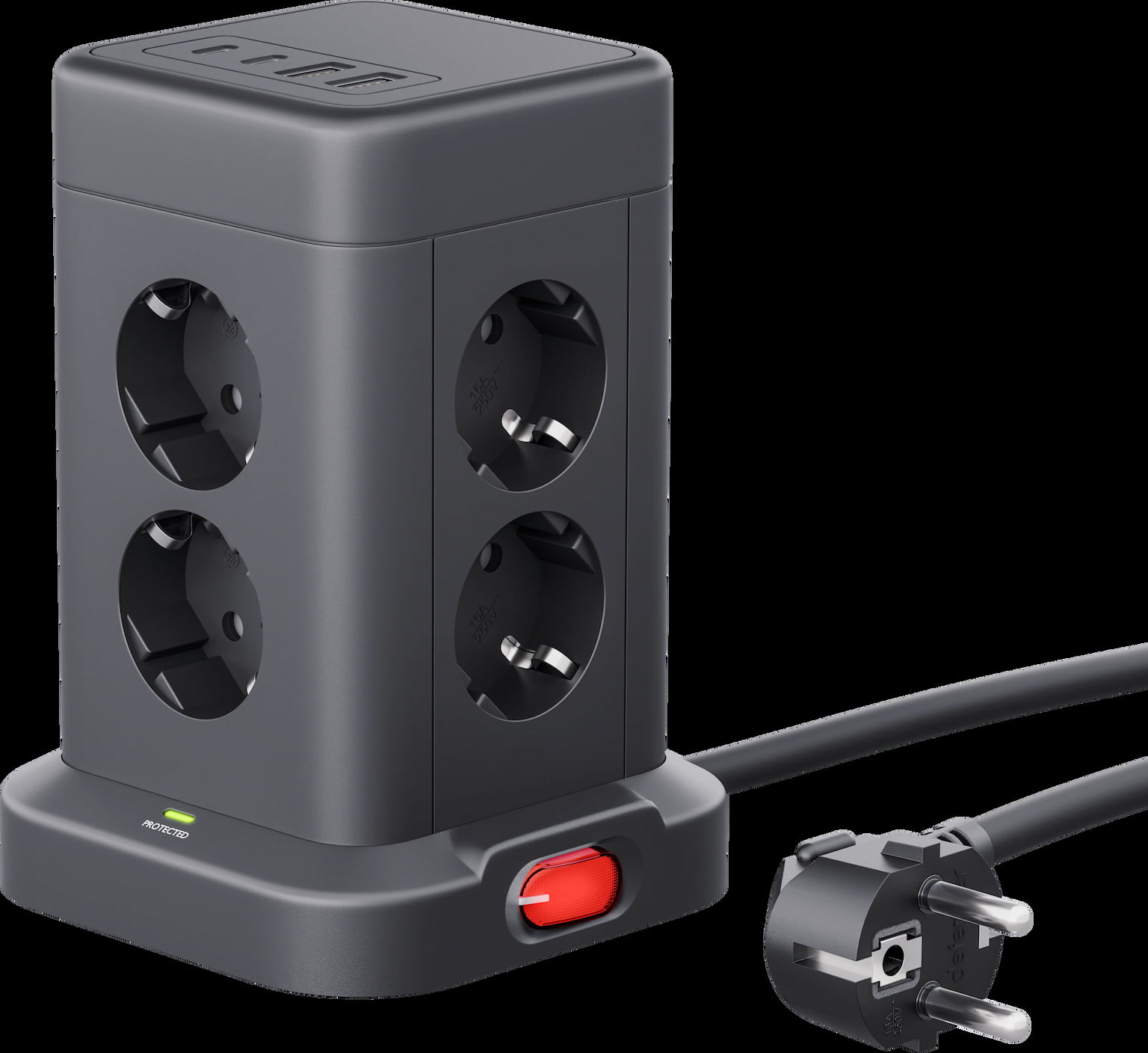 Сетевой фильтр Defender ILS 453 (3 м, 8 розеток, 2USB-A, 2USB-C)