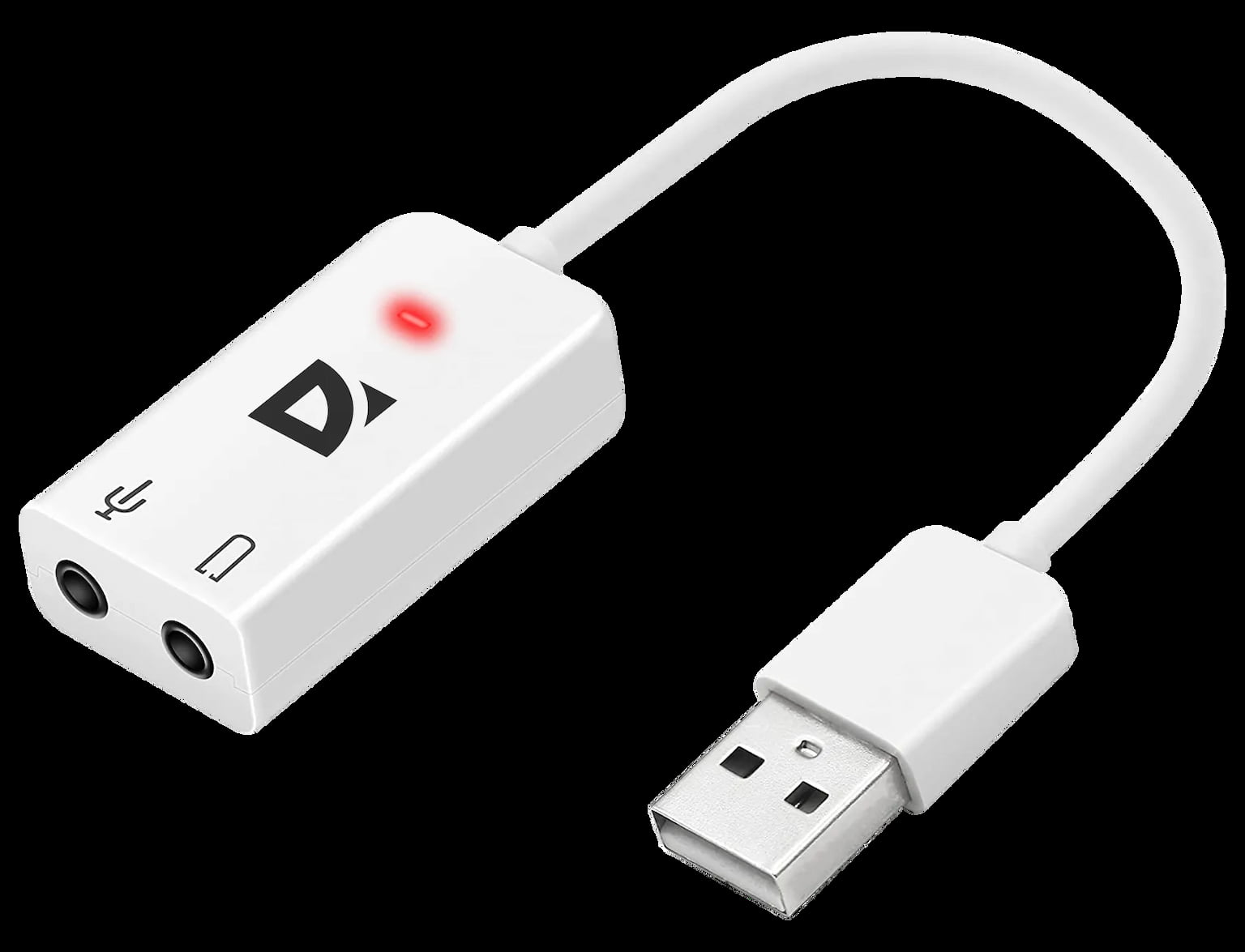 Кабель-переходник Defender/Аудиовход: 2 x 3.5 мм jack/Аудиовыход: USB/встроенная звуковая карта.