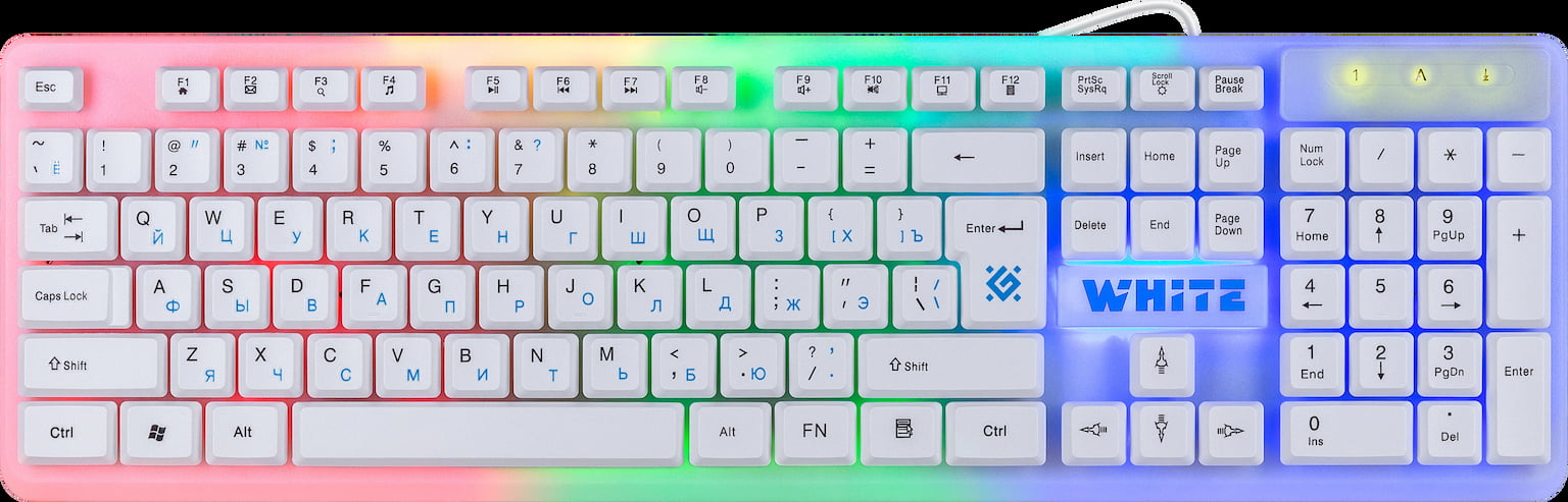 Клавиатура проводная Defender GK-172, USB, белый