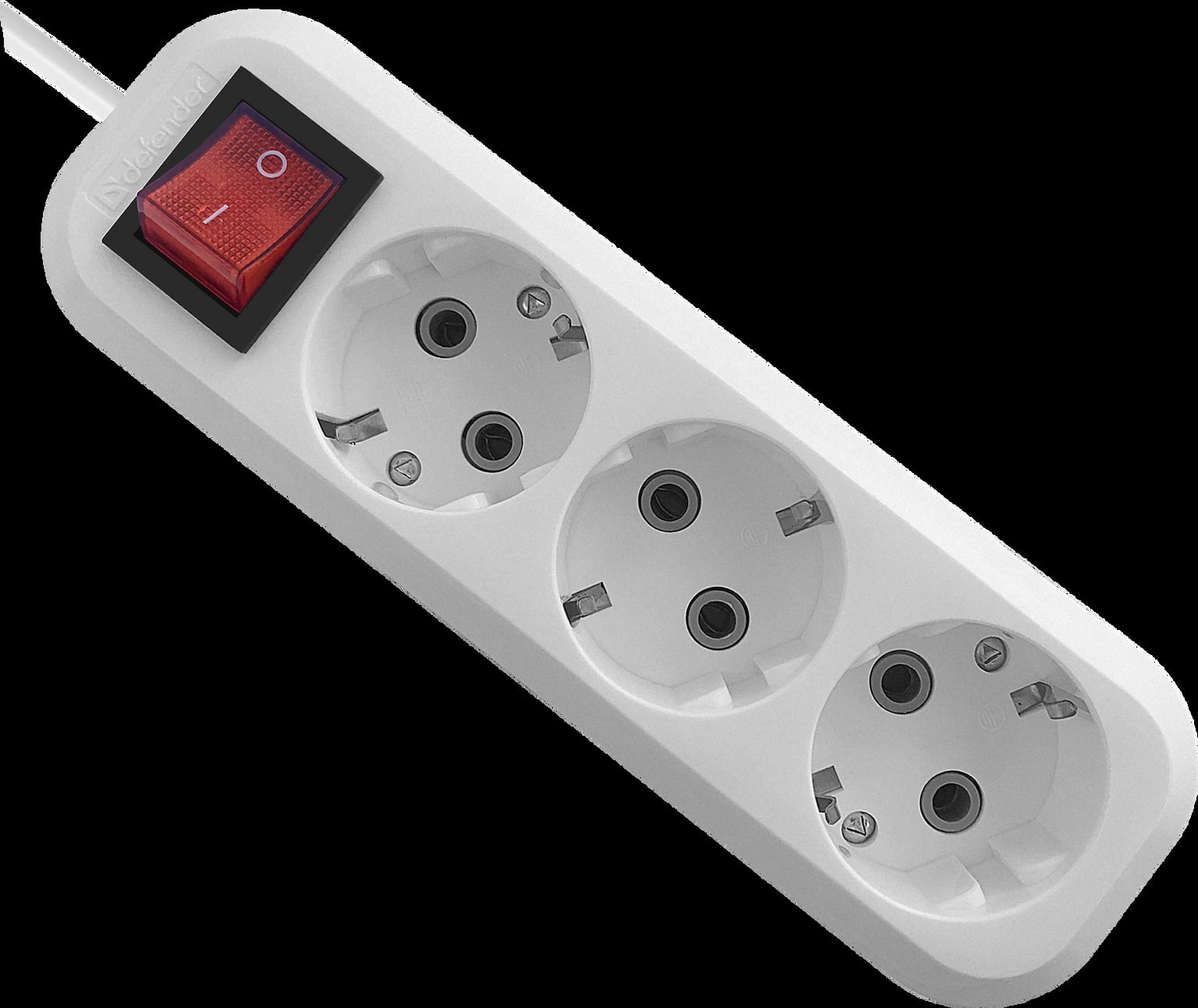 Удлинитель с заземлением Defender L330 16 А, 5 м, заземление, выключатель