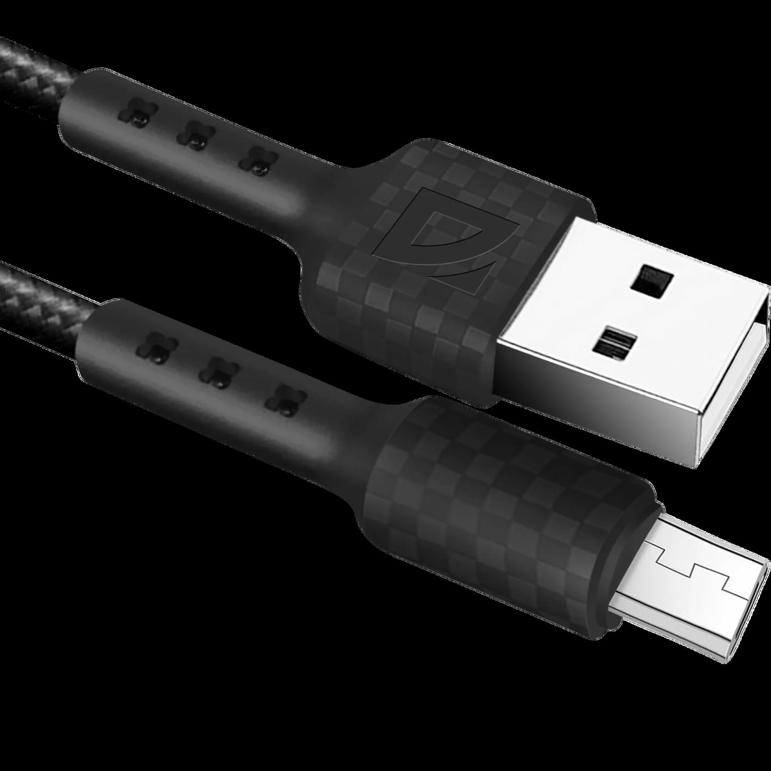Кабель Defender F181, USB 2.0 (AM) - microUSB 2.0 (BM), 1 м, 2.4А, нейлоновая оплетка, черный