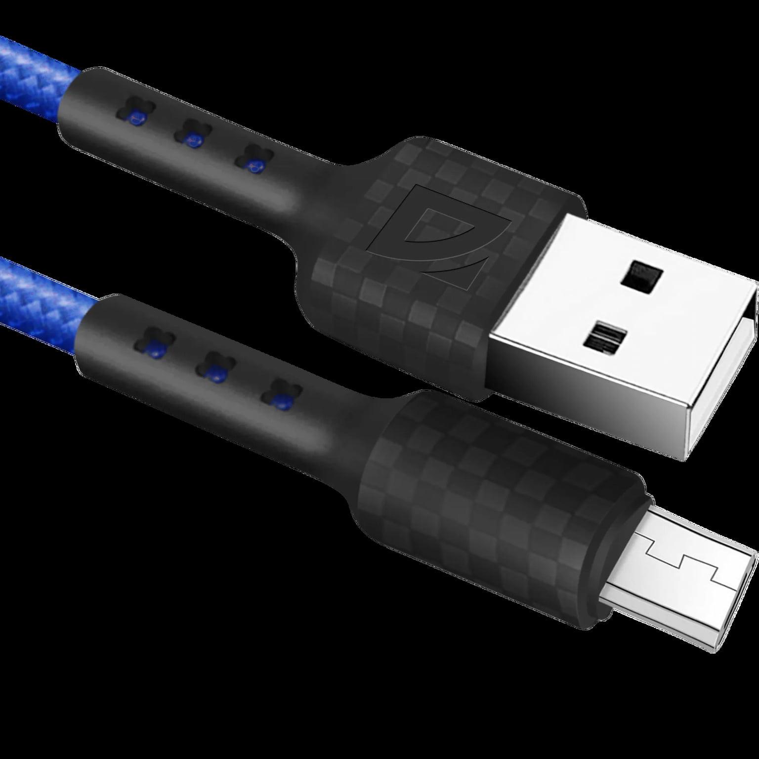 Кабель Defender F181, USB 2.0 (AM) - microUSB 2.0 (BM), 1 м, 2.4А, нейлоновая оплетка, синий.