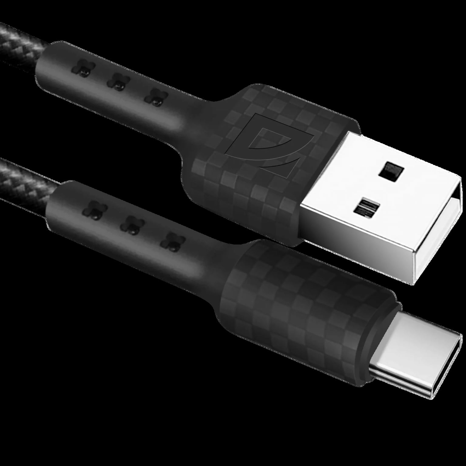 Кабель Defender F181, USB 2.0 (AM) - Type-C, 1 м, 2.4А, нейлоновая оплетка, черный.