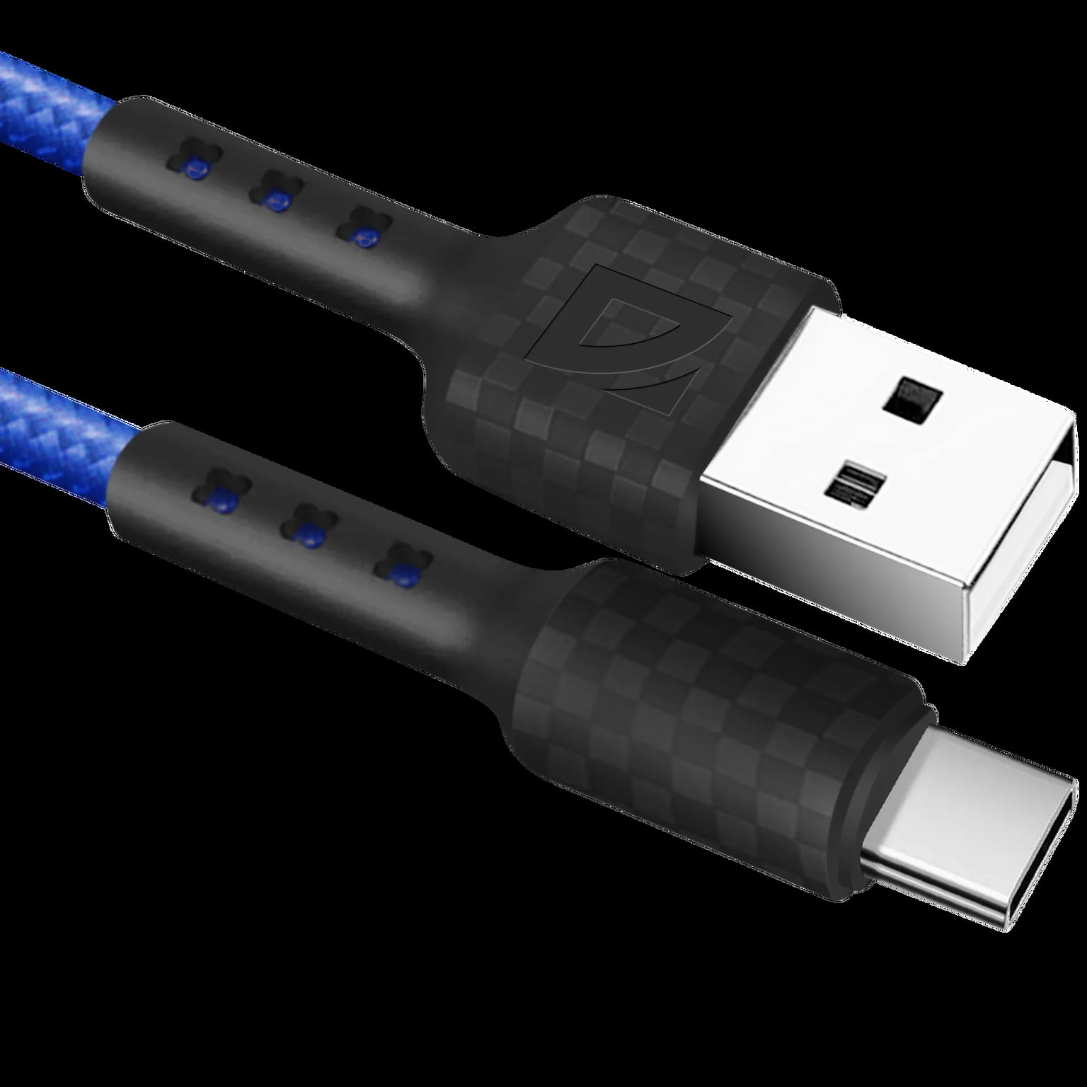 Кабель Defender F181, USB 2.0 (AM) - Type-C, 1 м, 2.4А, нейлоновая оплетка, синий.