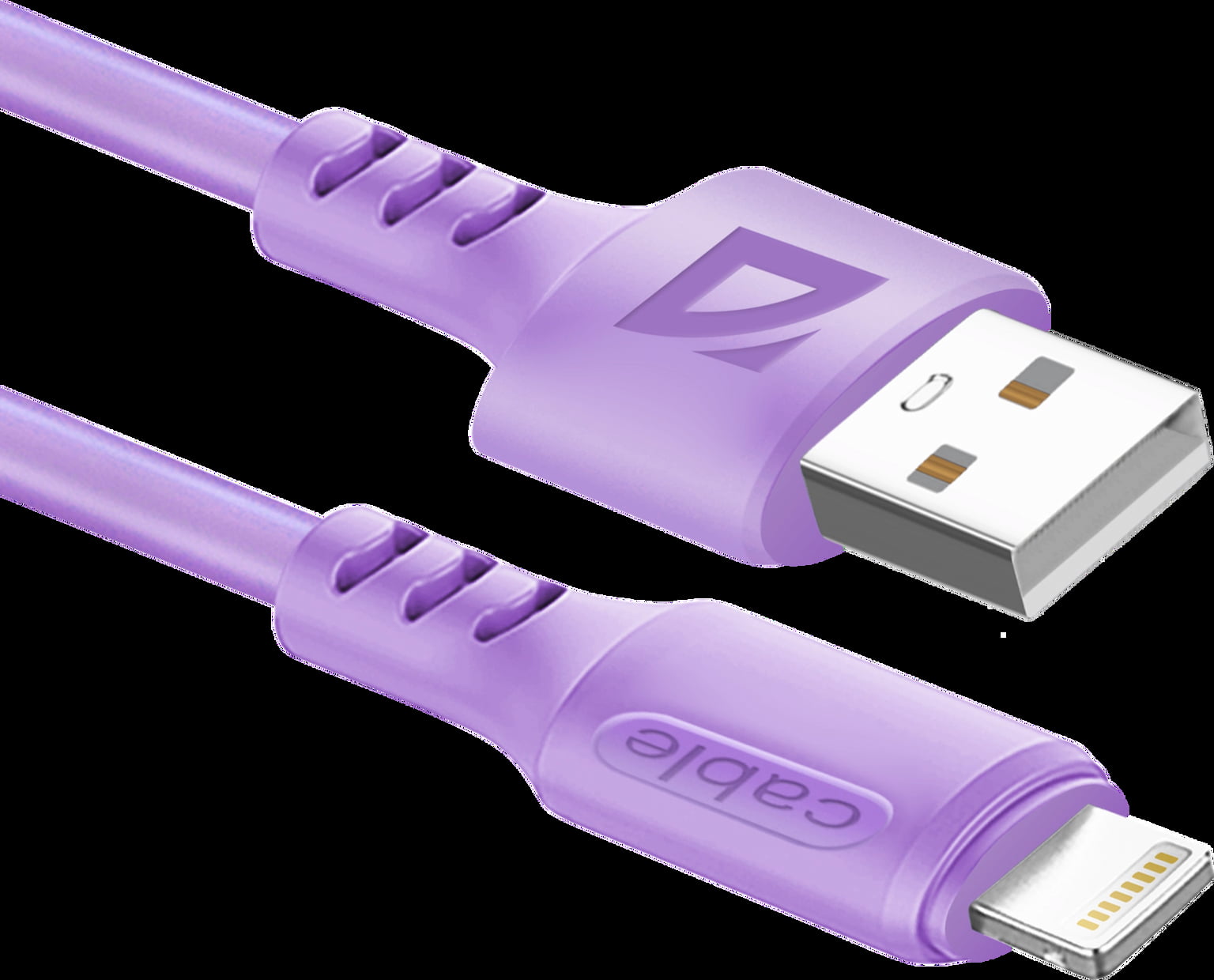 Кабель Defender F207, USB 2.0 (AM) - Apple Lightning (M), 1метр, 2.4А, силиконовая оплетка, фиолетовый.