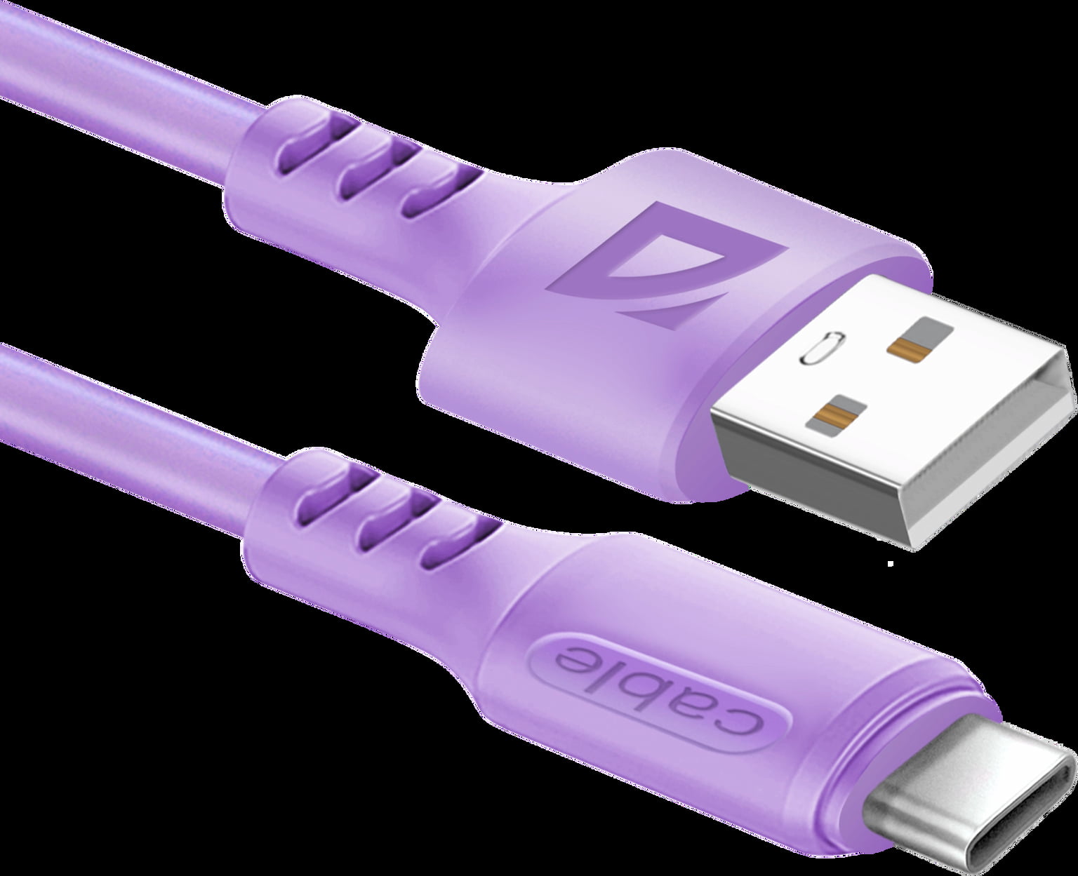 Кабель Defender F207, USB 2.0 (AM) - Type-C, 1 м, 2.4А, силиконовая оплетка, фиолетовый.