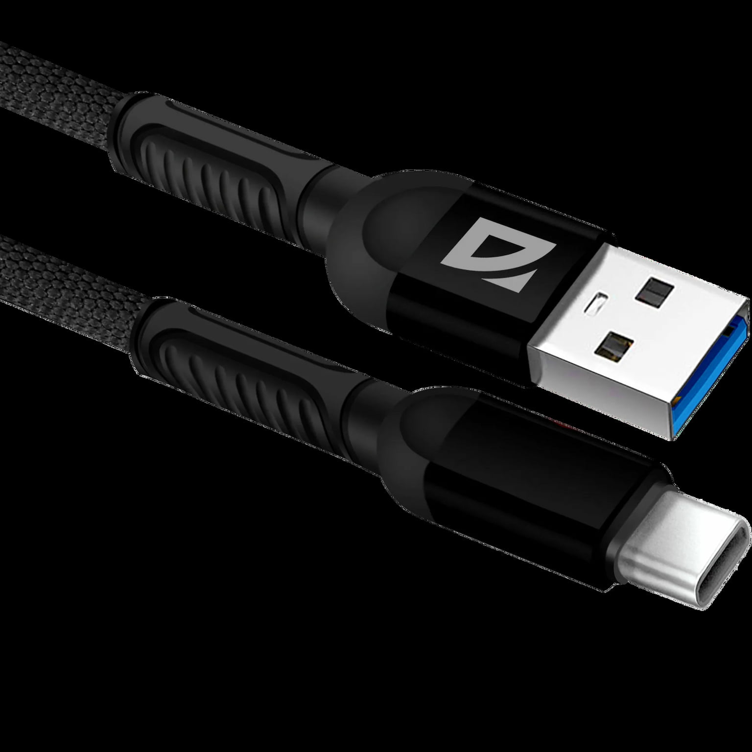 Кабель Defender F167, USB 2.0 (AM) - Type-C, 1 м, 2.4А, нейлоновая оплетка, черный.
