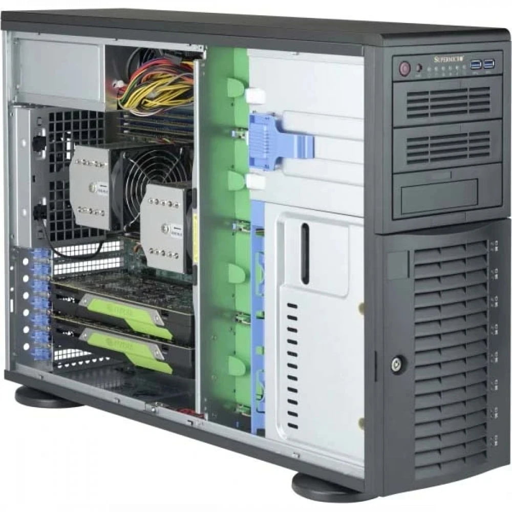 Корпус компьютерный SuperMicro Black 4U Tower SC743AC SQ with SAS3, USB3, 1200W PWS,RoH