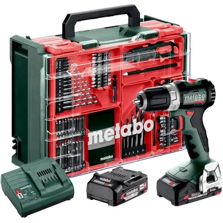 Дрель-шуруповерт Metabo BS 18 L BL Set, 18 В, 2 Ач, 65 Нм, щеточный